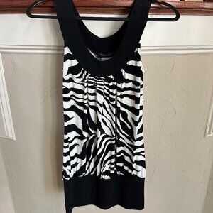 Fleurish Black & White Zebra Print Dress - Size S